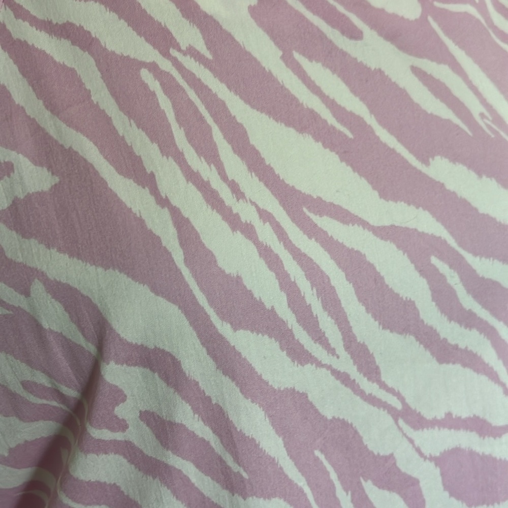 Chico's Pink and White Zebra Print Balloon Sleeve Mid Dress Chico's Size 2=12/14 - Picture 4 of 10